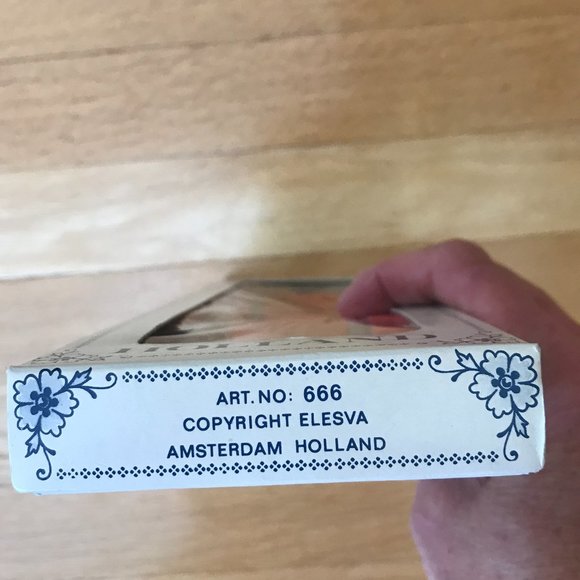 Elesva Amsterdam Holland Salad Serving Set Blue and White Handles - Picture 5 of 8